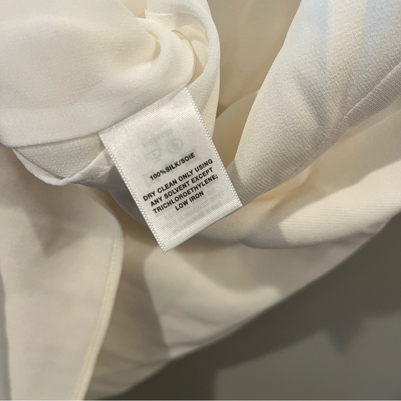 NWT Lafayette 148 Large White Cloud Cece Silk Draped Blouse Sleeveless $348 - Picture 5 of 6